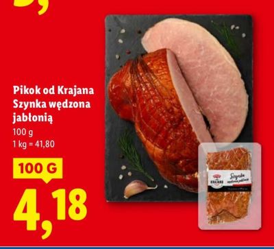 Szynka wędzona jabłonią Pikok od Krajana 100g promocja w Lidl