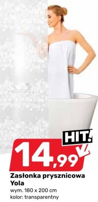 Zasłonka prysznicowa Yola promocja w Bricomarche