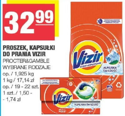 Proszek do prania Vizir promocja w SPAR