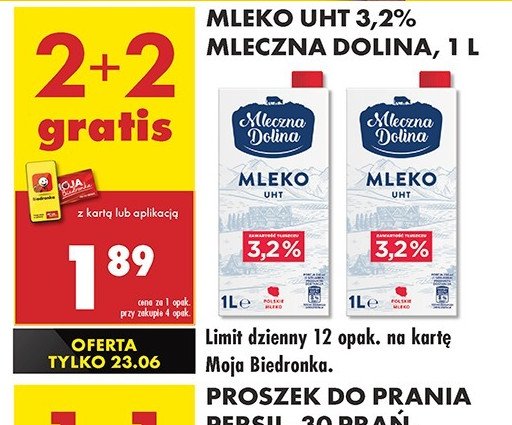 Mleko prawdziwe 3.2% Mleczna dolina promocja