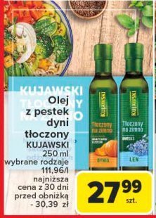 Olej z lnu Kujawski tłoczony na zimno Kujawski kruszwica promocja w Carrefour