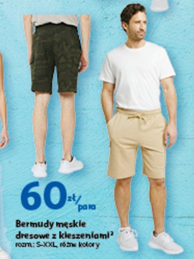 Bermudy m臋skie dresowe s-xxl Auchan inextenso promocja