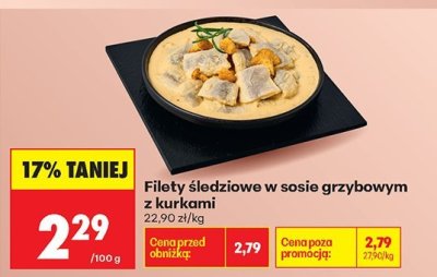 Filety śledziowe w sosie grzybowym z kurkami promocja w Biedronka