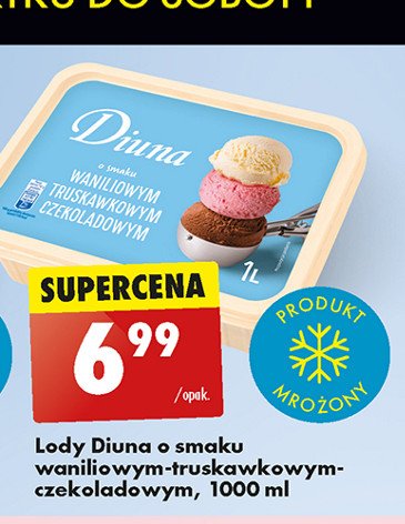 Lody waniliowo-truskawkowo-czekoladowe Diuna promocja