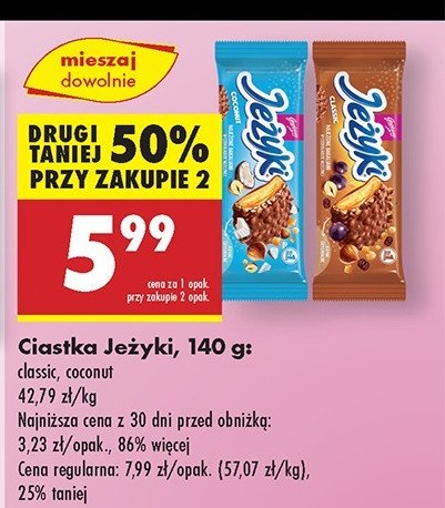 Ciastka classic Jeżyki promocja w Biedronka