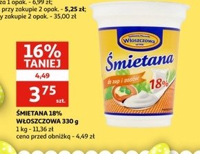 Śmietana 18 % Włoszczowa promocja
