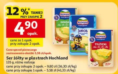 Ser żółty w plastrach Hochland promocja w Auchan