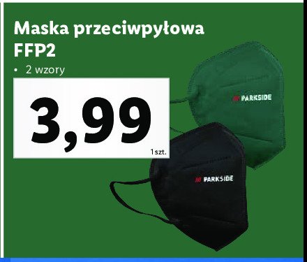 Maska przeciwpyłowa ffp2 Parkside promocja