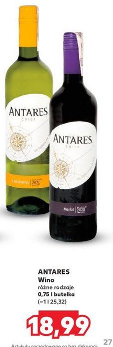 Wino Antares chardonnay promocja w Kaufland