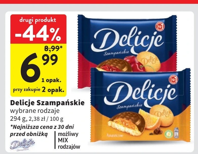 Ciastka z galaretką wiśniową Delicje szampańskie promocja