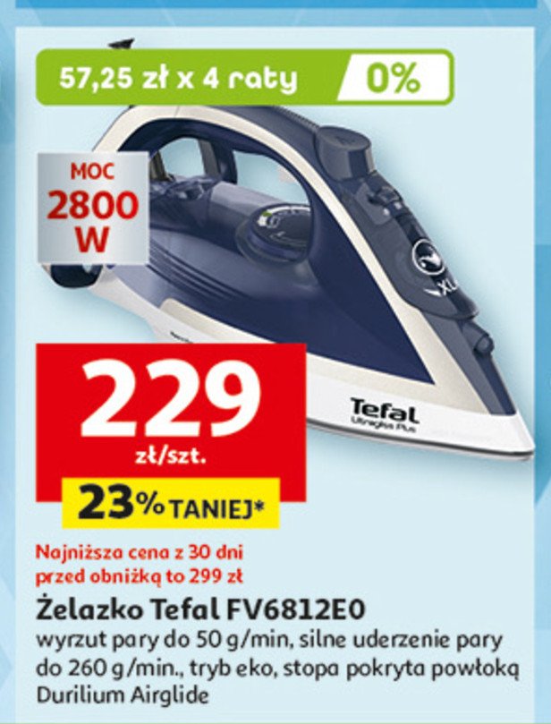 Żelazko ultragliss fv 6812 Tefal promocja