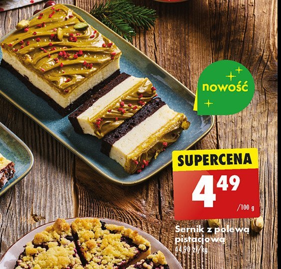 Sernik z polewą pistacjową promocja