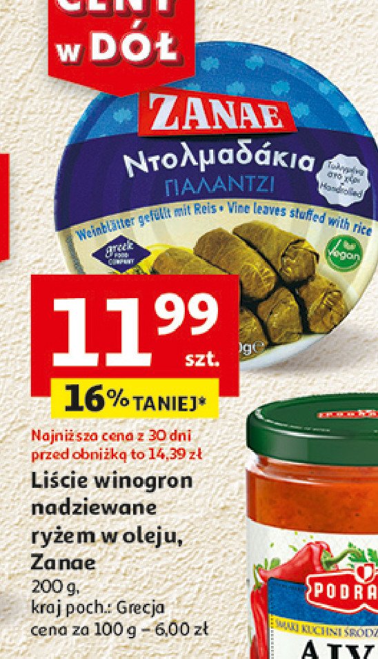 Liście winorośli nadziewane ryżem ZANAE promocja