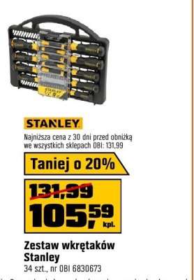 Zestaw wkrętaków Stanley promocja w OBI