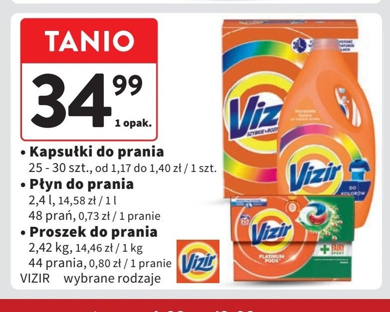 Kapsułki do prania fairy expert Vizir platinum pods promocja