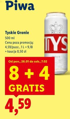 Piwo Tyskie Gronie promocja w Lidl