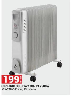 GRZEJNIK OLEJOWY OH-13 2500W 565x240x545 mm, 13 żeberek promocja w Merkury Market
