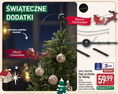 Szpic na choinkę św. Mikołaj  promocja w Aldi