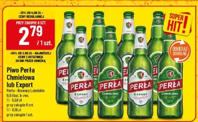 Piwo Perła Chmielowa lub Export Perła - Browary Lubelskie promocja w POLOmarket
