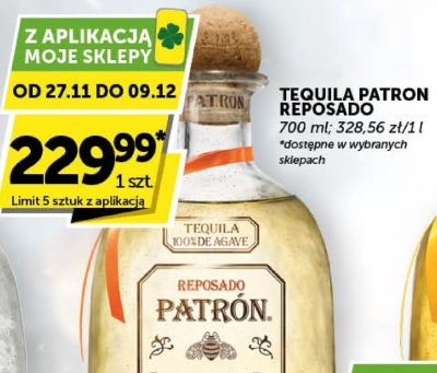 Tequila Patron Reposado promocja w Groszek