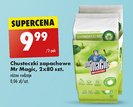 Chusteczki do czyszczenia zielone jabłuszko Mr magic promocja