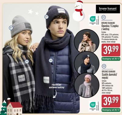 Szalik BRUNO BANANI Szalik damski/męski promocja w Aldi