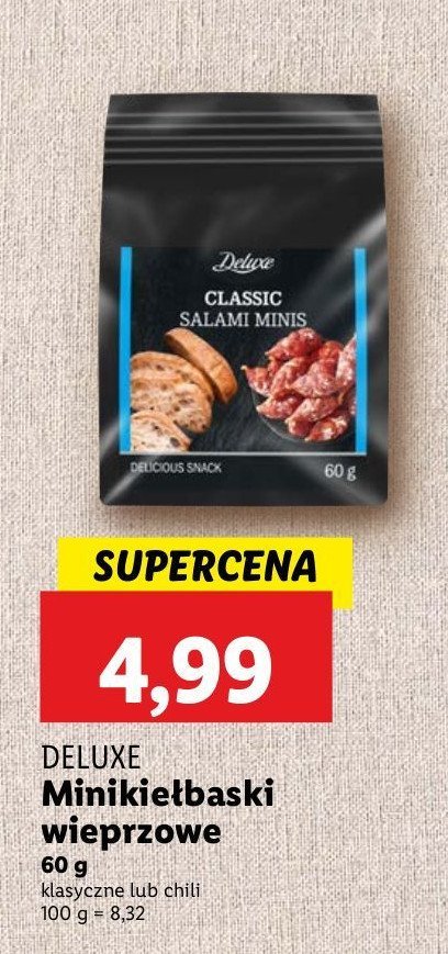 Salami mini classic Deluxe promocja w Lidl