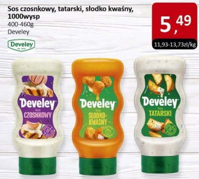Sos czosnkowy, tatarski, słodko kwaśny 1000wysp 400-460g promocja w Market Point