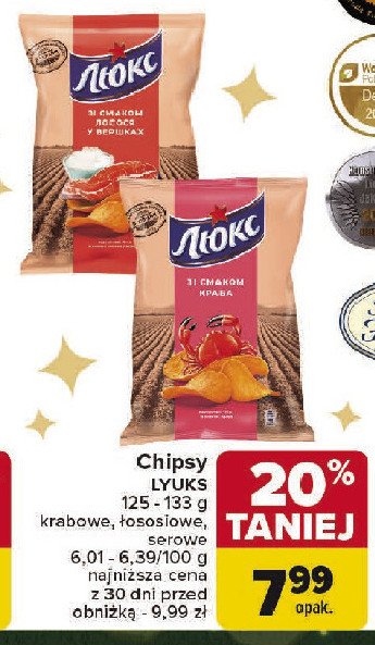 Chipsy łosoś śmietankowy Lyuks promocja w Carrefour Market