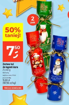 Zestaw kul do kąpieli Aura 2 x 40 g promocja w Dealz