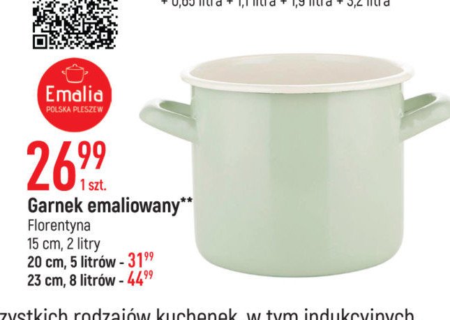 Garnek emaliowany 20 cm Emalia pleszew promocja