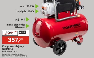 Kompresor olejowy GERMINA promocja w Leroy Merlin