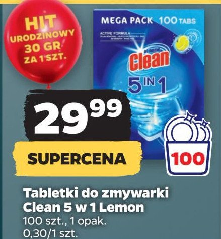 Tabletki do zmywarek 5w1 lemon Clean promocja w Netto