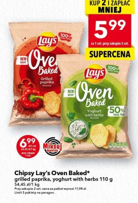 Chipsy Lay's Oven Baked grilled paprika promocja w LEWIATAN