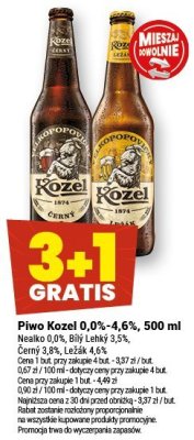 Piwo Kozel 0,0%-4,6%, 500 ml promocja w Twój Market