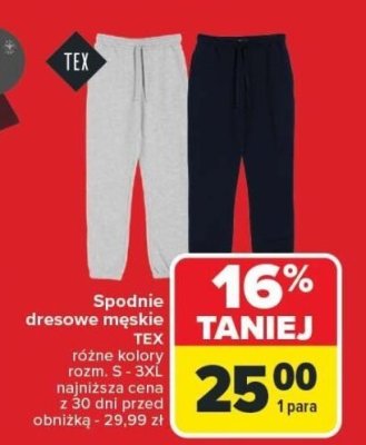 Spodnie dresowe męskie promocja w Carrefour