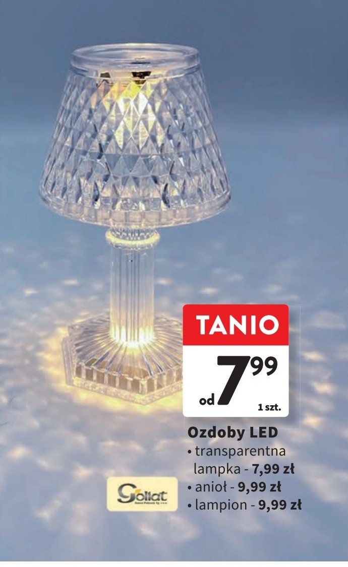 Lampka transparentna led Goliat promocja w Intermarche