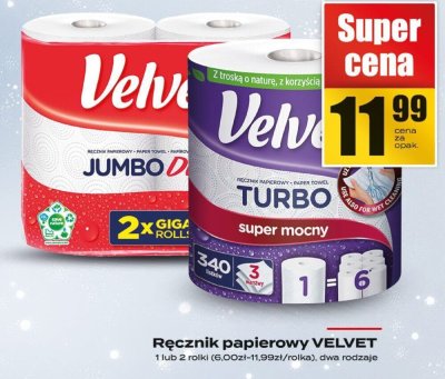 Ręcznik papierowy VELVET promocja w Supeco