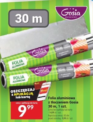 Folia aluminiowa z tłoczeniem Gosia 30 m, 1 szt. promocja w Twój Market