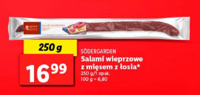 Salami wieprzowe z mięsem z łosia Sodergarden promocja