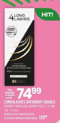 Serum stymulujące wzrost rzęs Long4Lashes Day&Night Double 2 x 3 ml promocja w Drogerie Natura
