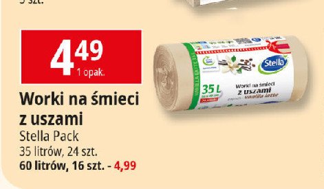 Worki na śmieci 35 l z uszami wanilia latte Stella promocja