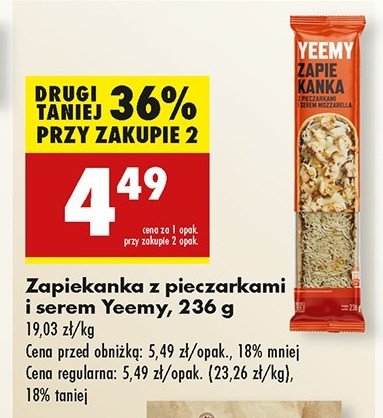 Zapiekanka z pieczarkami i serem mozzarella Yeemy promocja