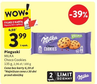 Ciastka Milka Choco Cookies 135g promocja w Intermarche