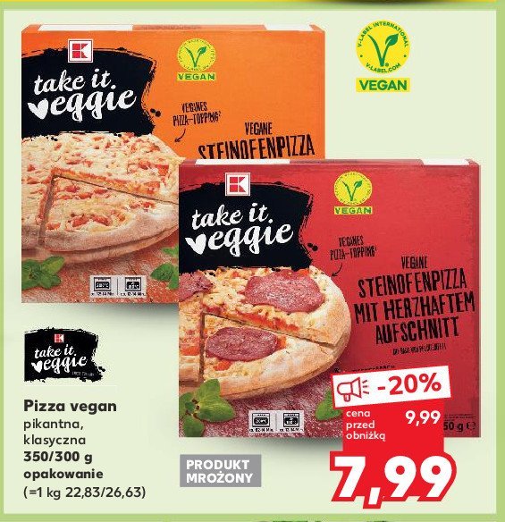 Pizza vegan klasyczna K-classic takie it veggie promocja w Kaufland