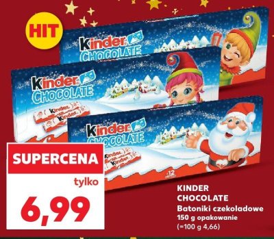 Batoniki czekoladowe Kinder Chocolate 150g promocja w Kaufland