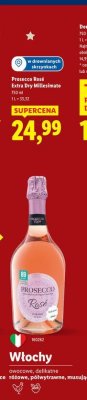 Wino musujące Prosecco Rosé Extra Dry Millesimato promocja w Lidl