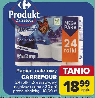 Papier toaletowy Carrefour essential promocja