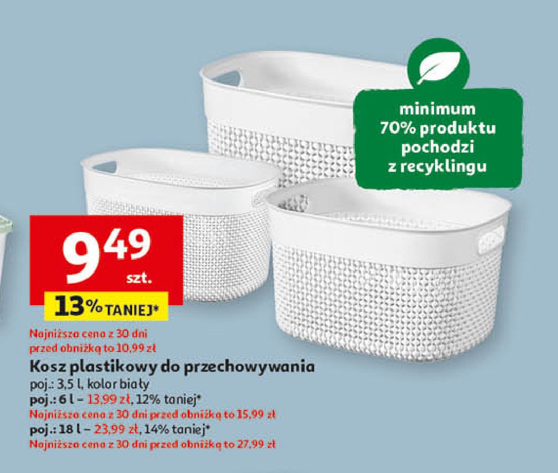 Kosz plastikowy 3.5 l promocja w Auchan