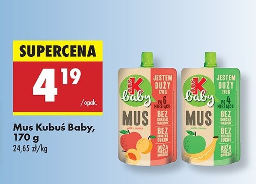 Mus jabłko-banan Kubuś baby promocja w Biedronka